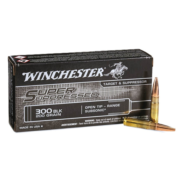 Winchester .300 AAC Blackout SUP300BLK Super Suppressed Open Tip Range 200 Grain