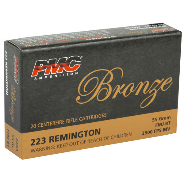 PMC .223 Remington 223A Bronze Full Metal Jacket Boat Tail FMJBT 55 Grain