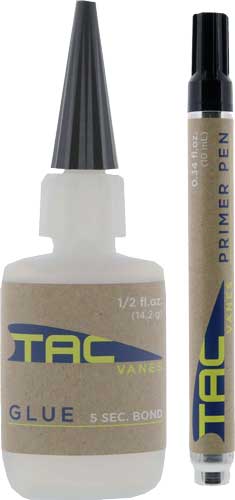 Tac Vanes Arrow Vane Adhesion Kit with Glue 0.5oz and Primer Pen