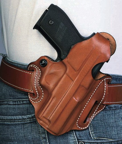 DeSantis Thumb Break Scabbard Right-Hand OWB Holster M&P Shield 9 Tan Leather