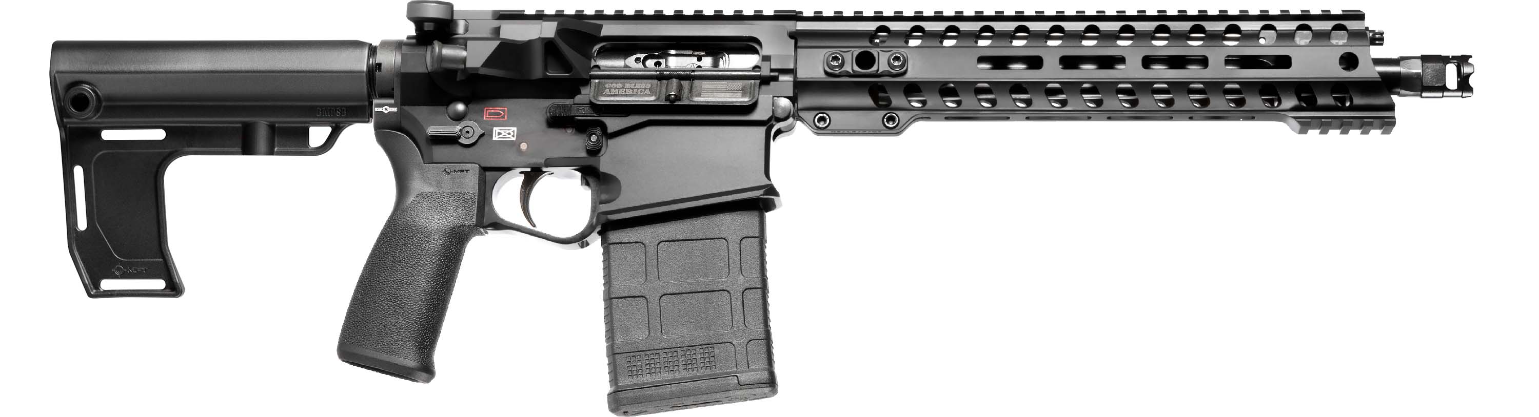 Patriot Ordnance Factory 1599 Revolution DI 308 Win 20+1 12.50" Black Nitride Barrel, Black Anodized