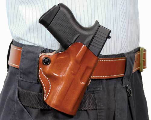 DeSantis Mini Scabbard Right-Hand OWB Leather Holster 1911 5" Barrel Tan