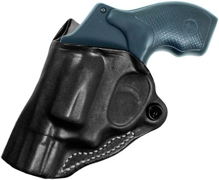 DeSantis Mini Scabbard Left-Hand OWB Leather Holster J-Frame 2-2.25" Black