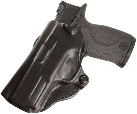 DeSantis Mini Scabbard Left Hand Outside Waistband Leather Holster Glock 19 23 36 Black