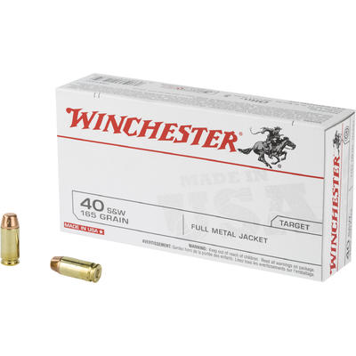 Winchester .40 S&W USA40SW USA Full Metal Jacket Flat Nose FMJFN 165 Grain