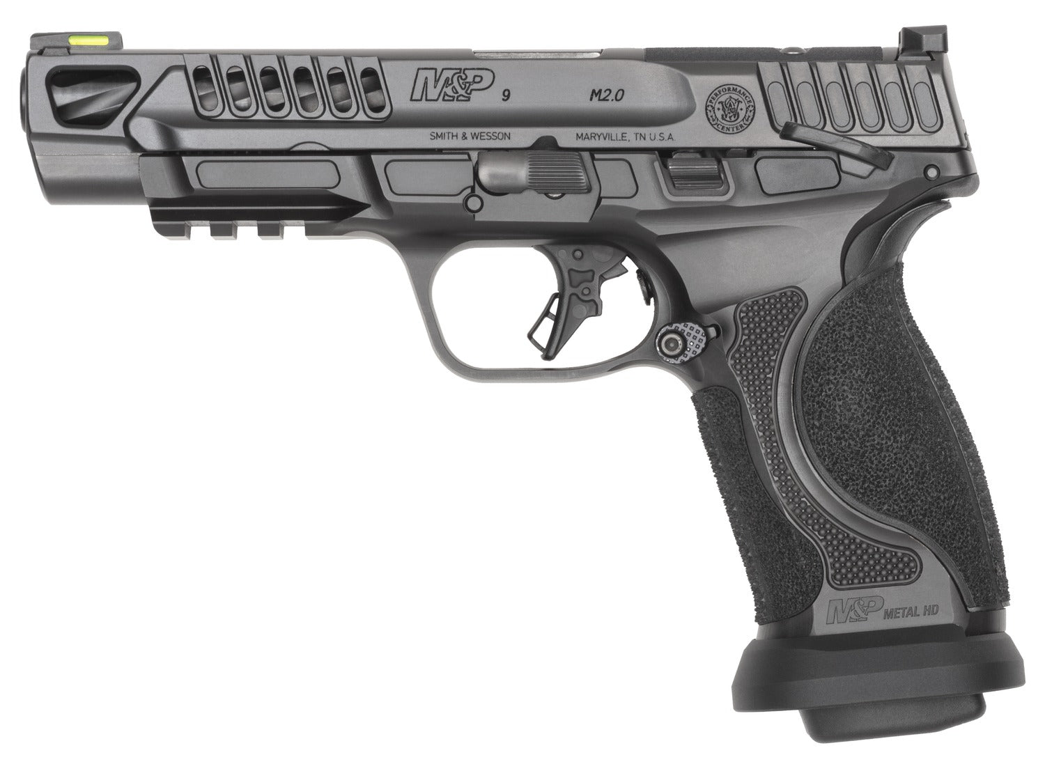 Smith & Wesson 14071 M&P M2.0 Competitor HD 9mm Luger 10+1 5" Overall Black Armornite Stainless Steel Spiral Fluted Barrel, Lightening Cut/Optic Ready/Serrated Slide & Stainless Steel Frame w/Picatinn