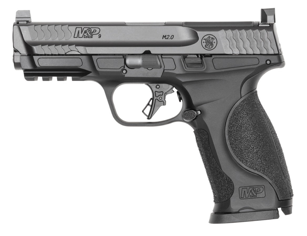 Smith & Wesson 14792 M&P9 M2.0 Metal Full Size 9mm Luger 17+1 4.25" Black Armornite Stainless Steel Barrel & Optic Cut/Serrated Slide, Black Anodized Aluminum Frame w/Picatinny Rail, Interchangeable P