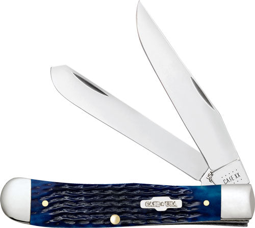 Case Blue Bone Corn Cob Jig Trapper Rogers Pocket Knife