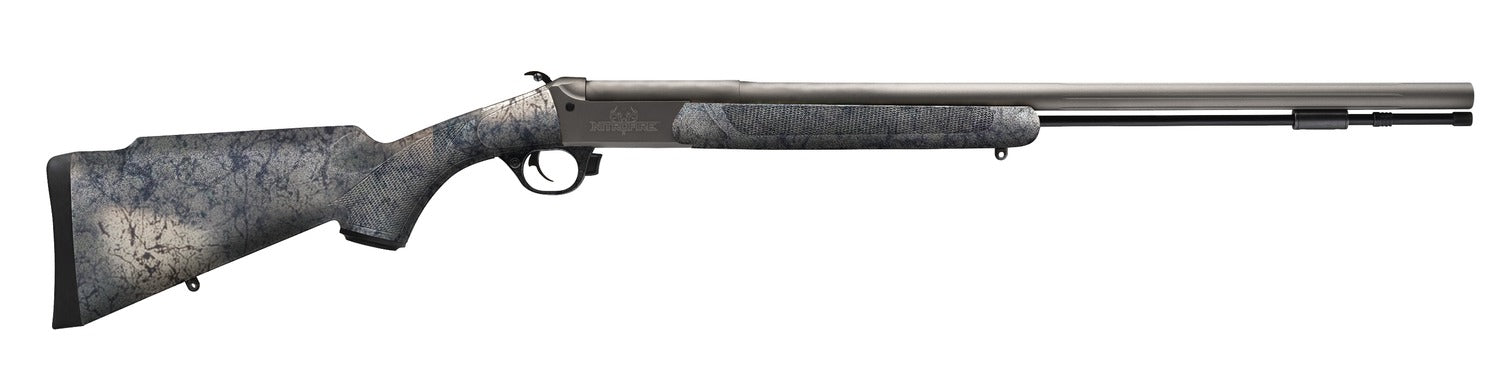 Traditions CR846604437 NitroBolt 50 Cal Firestick 24" Tungsten Cerakote Fluted Threaded Barrel, Tungsten Cerakote Drilled & Tapped Steel Receiver, Adj Cheek Piece & LOP Desert Web Synthetic Stock