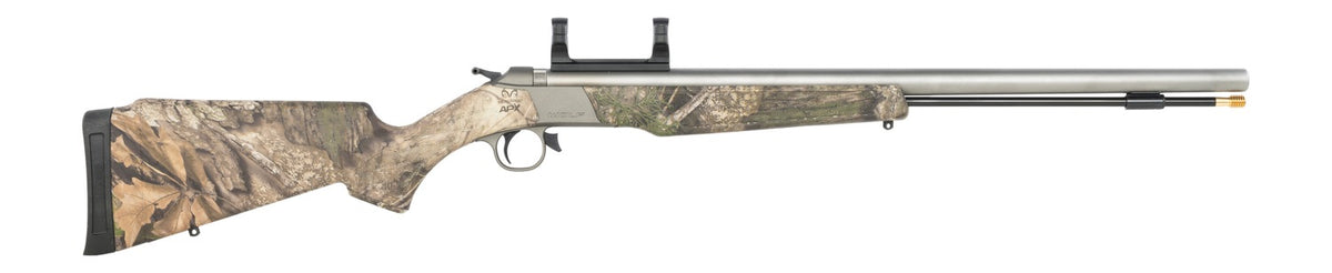 CVA PR2120SM Wolf 50 Cal 24" Blued Single Shot Barrel, Blued Drilled & Tapped Steel Receiver, Adjustable Stealth Gray Synthetic Stock