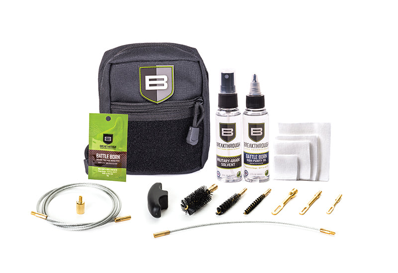 Break Through BT-QWIC-3G-BLK 3-Gun Pull-Through Cleaning Kit .223/9mm/12ga with MOLLE Pouch