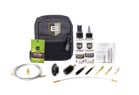 Break Through BT-QWIC-3G-BLK 3-Gun Pull-Through Cleaning Kit .223/9mm/12ga with MOLLE Pouch