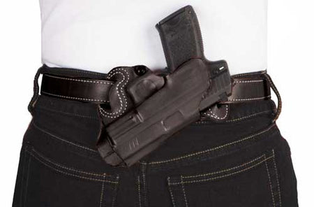DeSantis Small of Back Right Hand OWB Leather Holster SIG P220/P226 Black