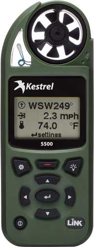 Kestrel 5500 Weather Meter w/ LiNK Bluetooth & Vane Mount - OD Green