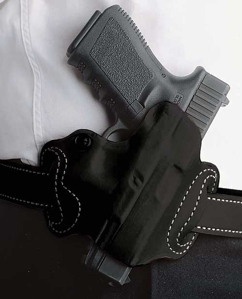 DeSantis Mini Slide Right Hand OWB Leather Holster for Springfield Hellcat Black