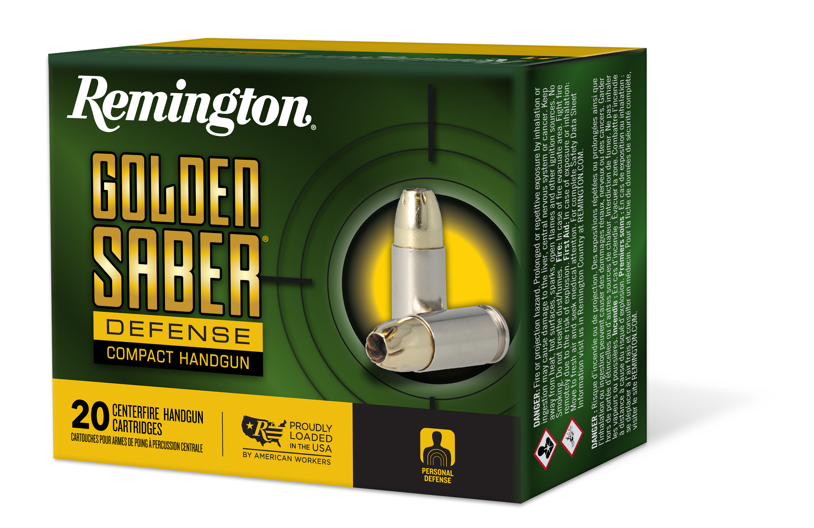 Remington .380 ACP/Auto 27615 Golden Saber Brass Jacket Hollow Point 102 Grain