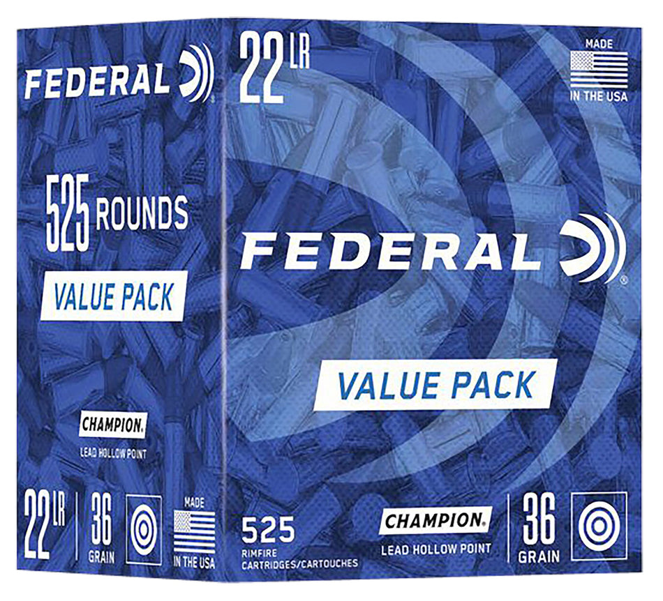 Federal 747 Lead Hollow Point Champion Training Value Pack 36 Grain .22 Long Rifle 1260 fps