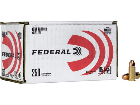 Federal 9mm Luger/Parabellum C9115A250 Champion Training Full Metal Jacket FMJ 115 Grain