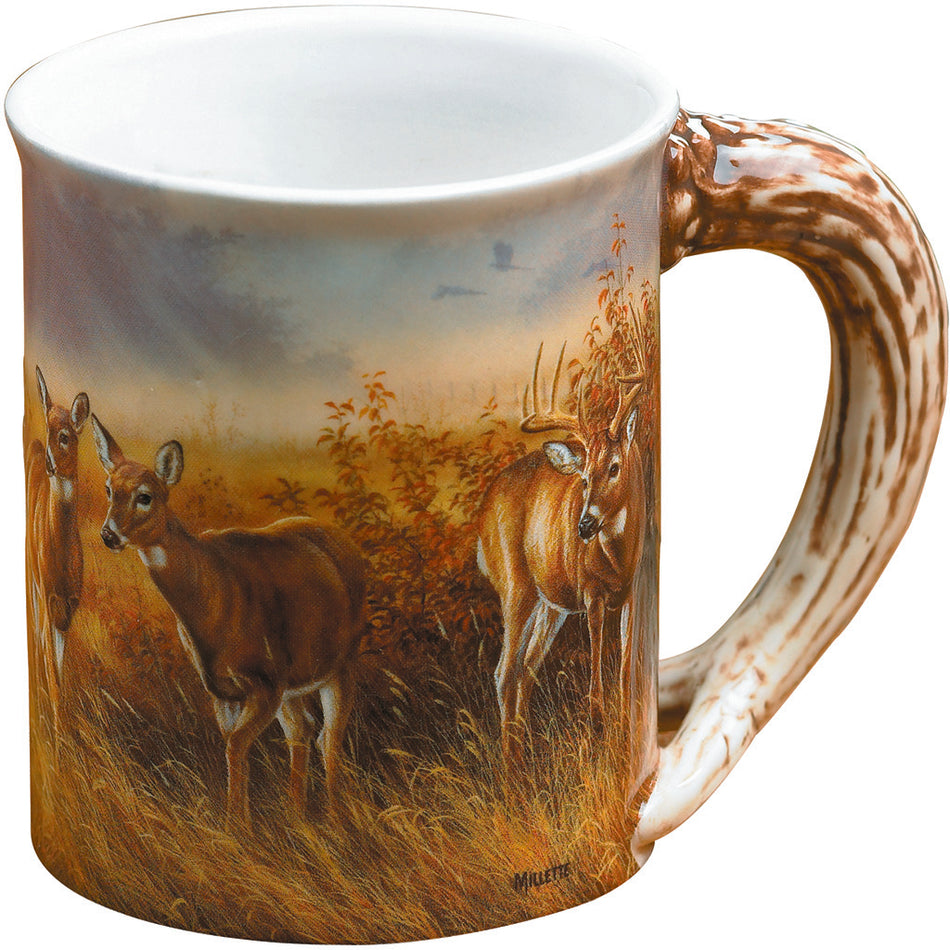 Wild Wings Meadow Mist Whitetail Sculpted Mug 16 oz