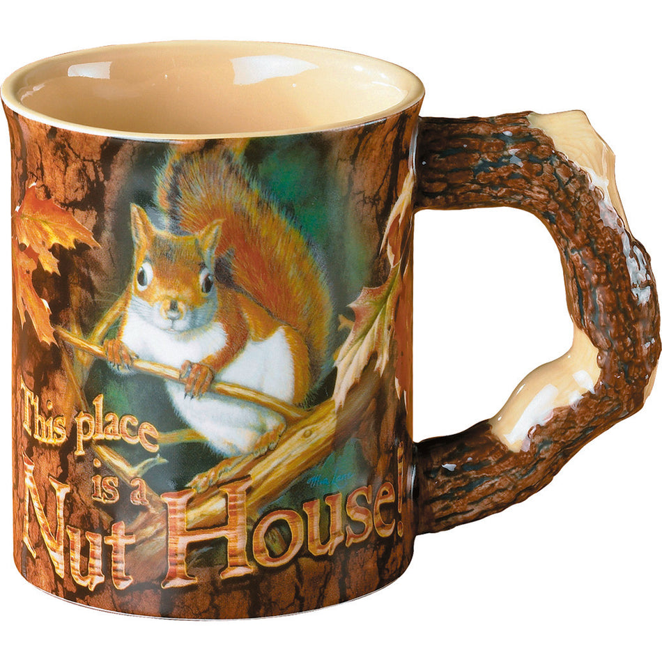 Wild Wings Nut House Squirrel Sculpted Mug 16 oz