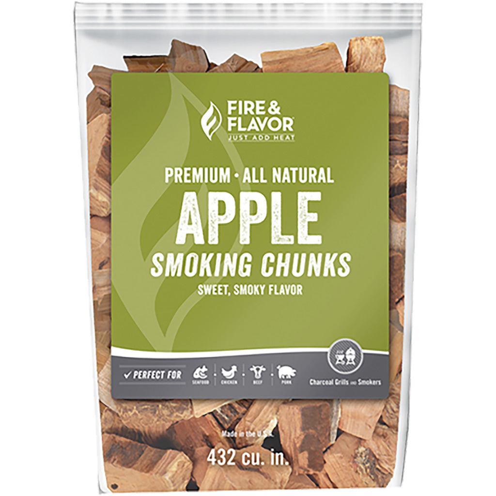Fire and Flavor Apple Wood Chunks for Grilling and Smoking 4 lbs