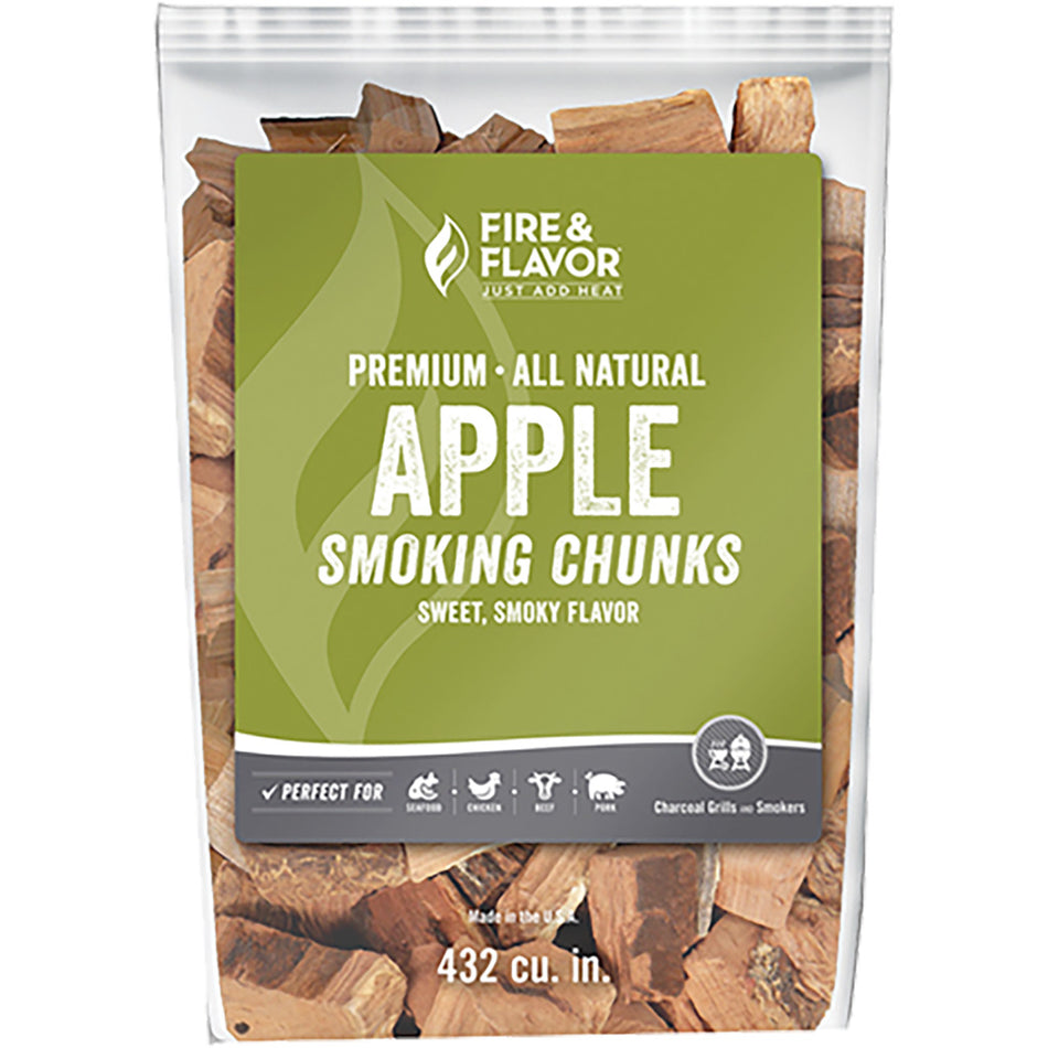 Fire and Flavor Apple Wood Chunks for Grilling and Smoking 4 lbs