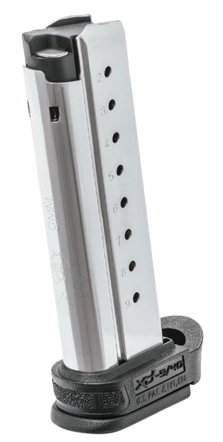Springfield Armory XD-E XDE09091 9-Round Detachable Extended Sleeve 9mm Stainless Magazine