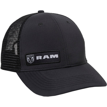Outdoor Cap Ram Logo Mesh Back Cap Black Polyester Twill