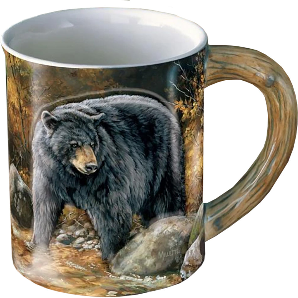 Wild Wings Autumn Streamside Bear Sculpted Mug 16 oz.