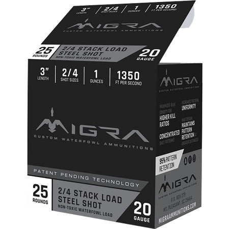 Migra Ammunitions 20 Gauge M20S24 Combinational 686162340101 3" 1oz 2/4 Shot