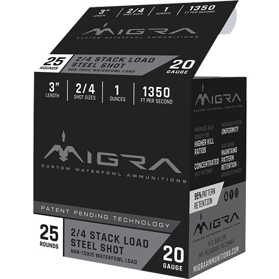 Migra Ammunitions 20 Gauge M20S24 Combinational 686162340101 3" 1oz 2/4 Shot