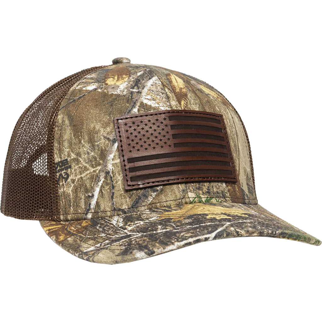Outdoor Cap American Flag Camo Hat Realtree Edge Cotton Twill