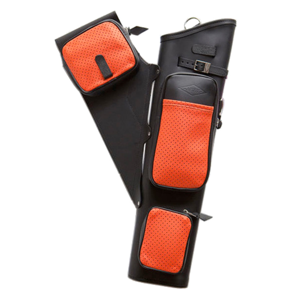 Neet NT-2300 21-Inch Leather Target Quiver Right Hand Black/Orange