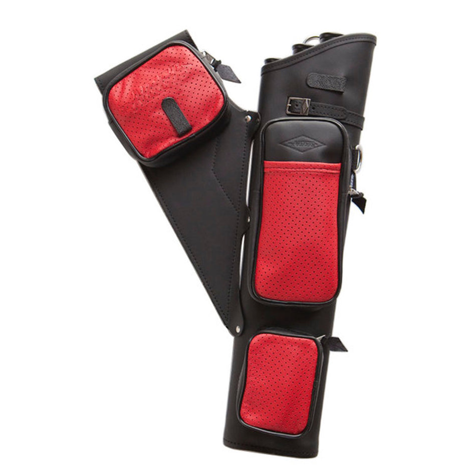 Neet NT-2300 21-Inch Leather Target Quiver Right Hand Black/Red