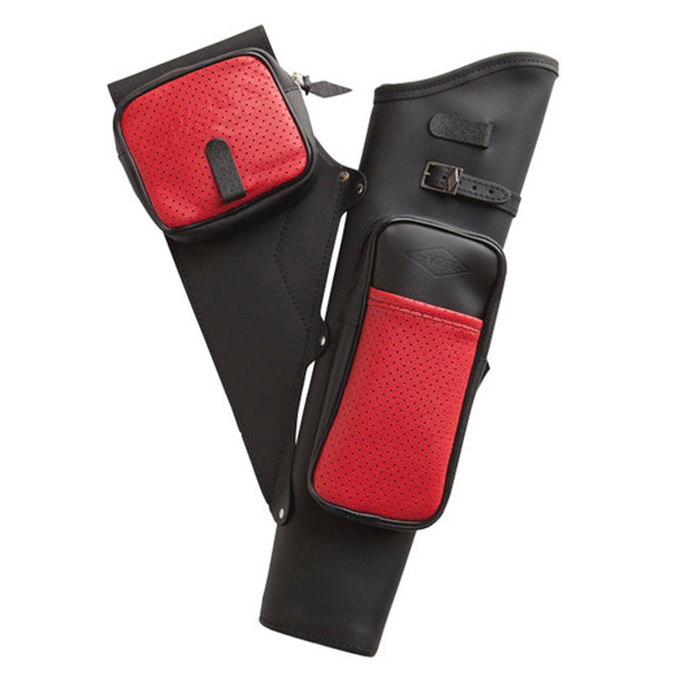 Neet NT-2100 19-Inch Leather Target Quiver Right Hand Black/Red