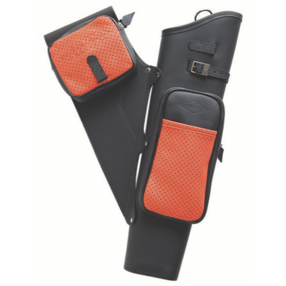 Neet NT-2100 19-Inch Leather Target Quiver Right Hand Black/Orange