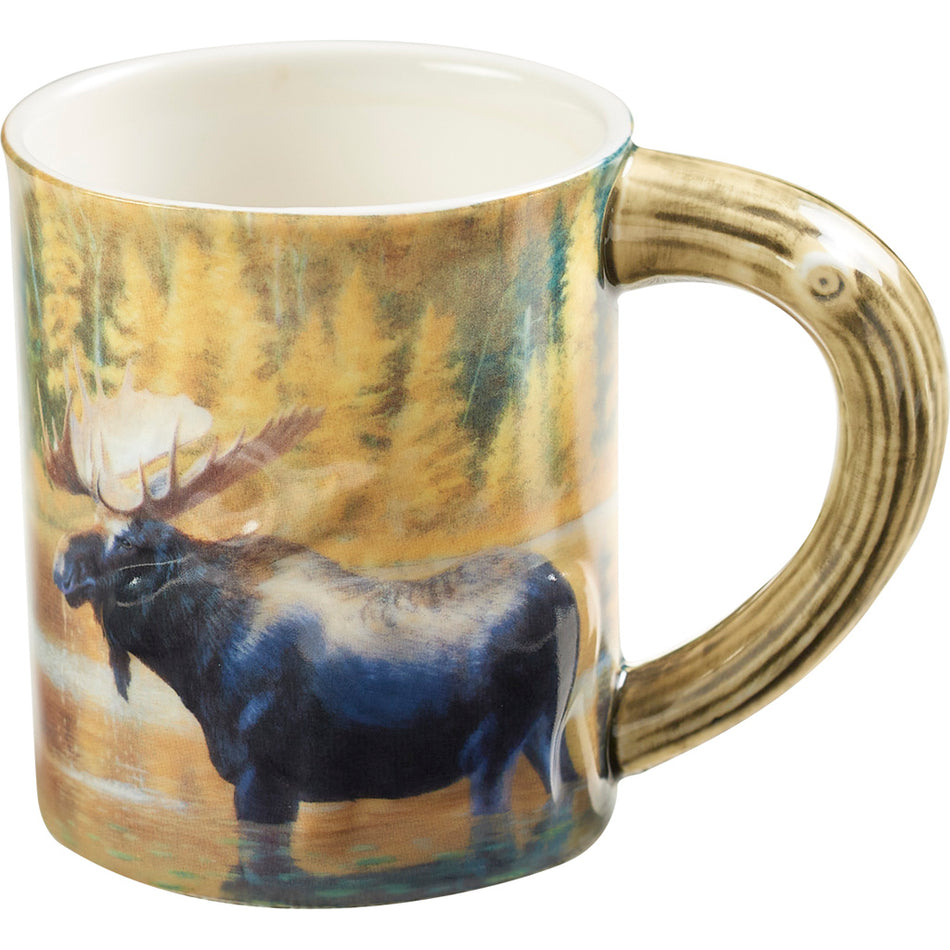 Wild Wings The Loner Moose Sculpted Mug 16 oz Stoneware