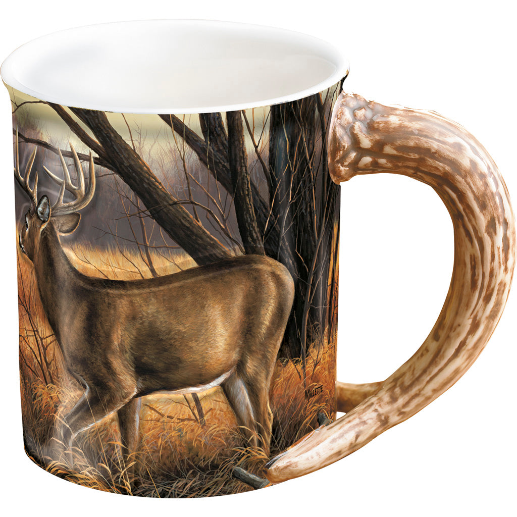 Wild Wings Whitetail Deer Sculpted Mug Abandoned Farmstead 16 oz