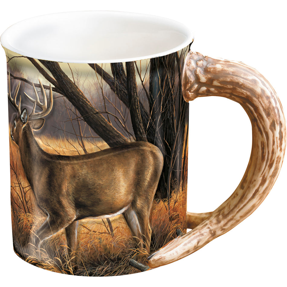 Wild Wings Whitetail Deer Sculpted Mug Abandoned Farmstead 16 oz