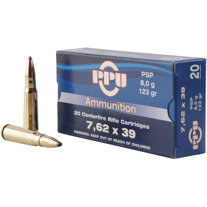Prvi Partizan 7.62x39mm PP76239P Metric Rifle Pointed Soft Point PSP 123 Grain