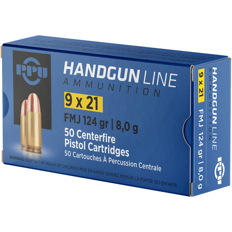Prvi Partizan 9x21mm IMI Handgun Ammo  Full Metal Jacket FMJ 124 grain 