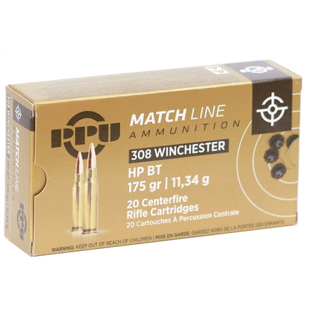 Prvi Partizan .308 Win / 7.62x51mm Rifle Ammo Match Hollow Point Boat Tail BTHP 175 grain 