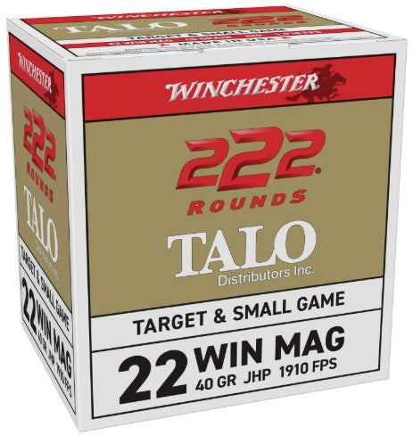 Winchester .22 Magnum / WMR Rimefire Ammo TALO Power-Point Jacketed Hollow Point JHP 40 grain 