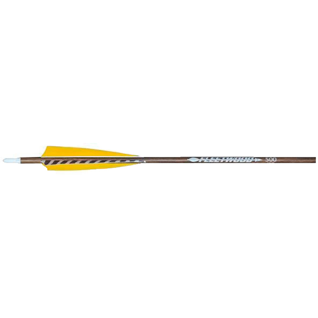 Fleetwood Carbon Woodgrain Arrows Spine 500 Feather Fletched 6 pk.