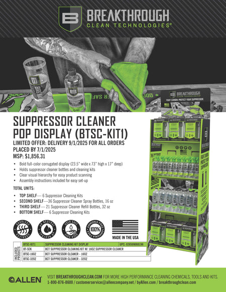 Breakthrough Clean Suppressor Cleaning Kit Display