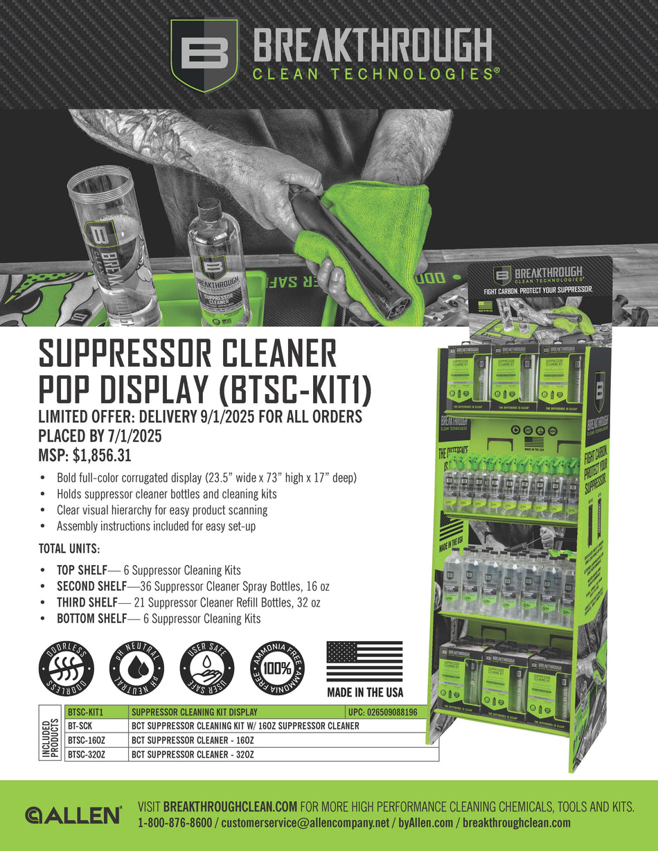 Breakthrough Clean Suppressor Cleaning Kit Display