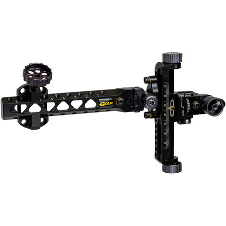 Black Gold 2ADT Competition Bow Sight 6-Inch Dovetail Grey Right Hand