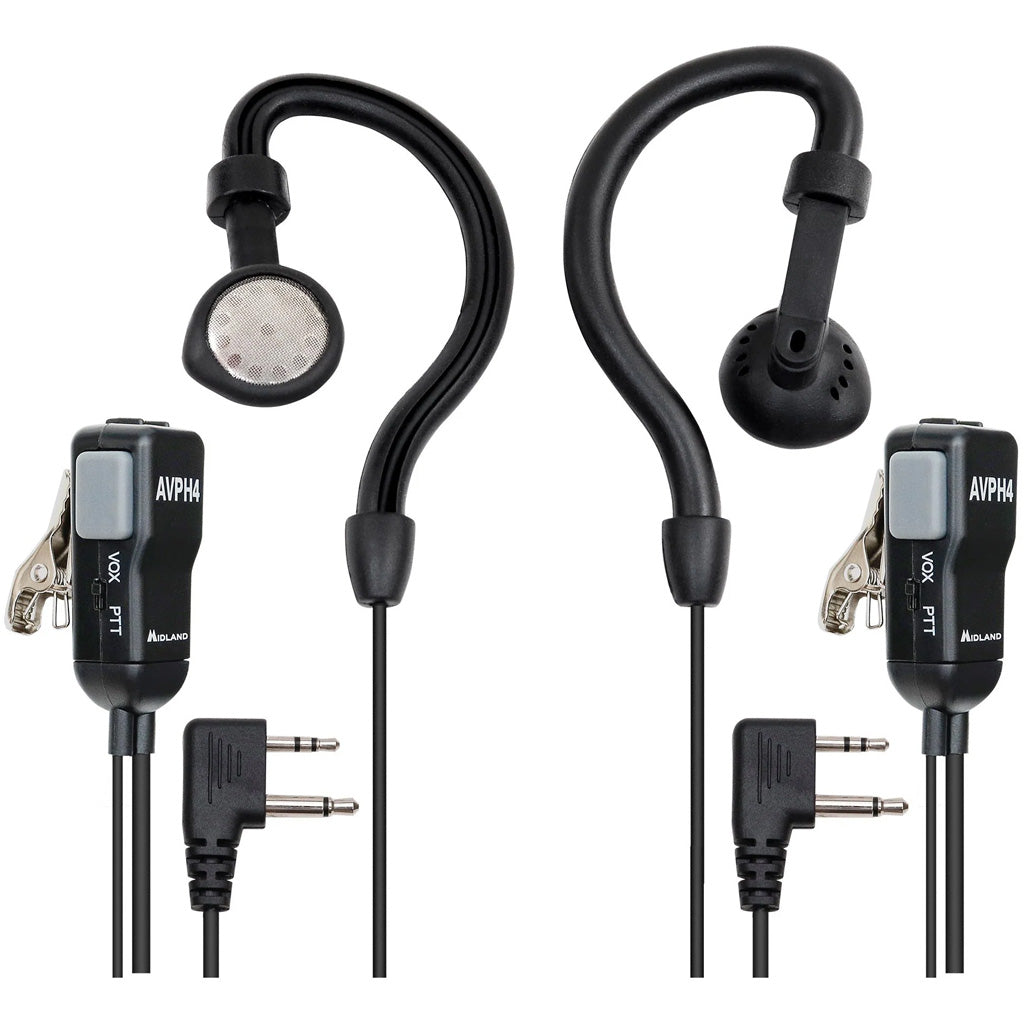 Midland AVPH4 Right-Ear Wrap-Around Headset VOX PTT GMRS FRS Compatible