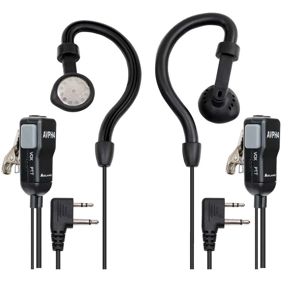 Midland AVPH4 Right-Ear Wrap-Around Headset VOX PTT GMRS FRS Compatible