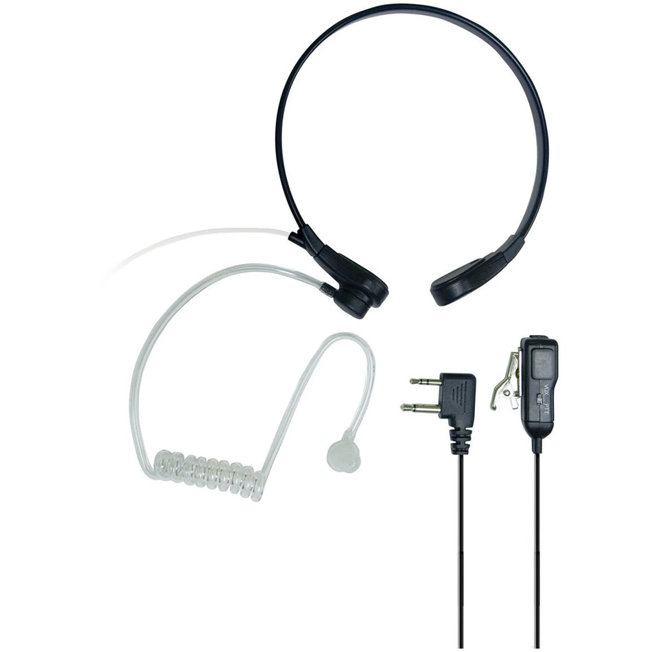 Midland AVPH8 Throat Microphone Headset Inline VOX-PTT for GMRS FRS Radios